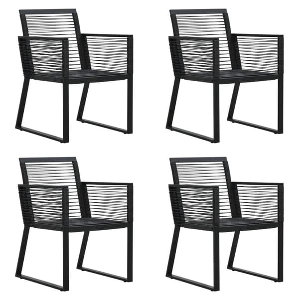 vidaXL udendørs spisebordssæt 5 dele PVC-rattan sort