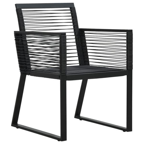 vidaXL udendørs spisebordssæt 5 dele PVC-rattan sort