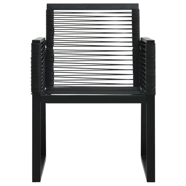 vidaXL udendørs spisebordssæt 5 dele PVC-rattan sort