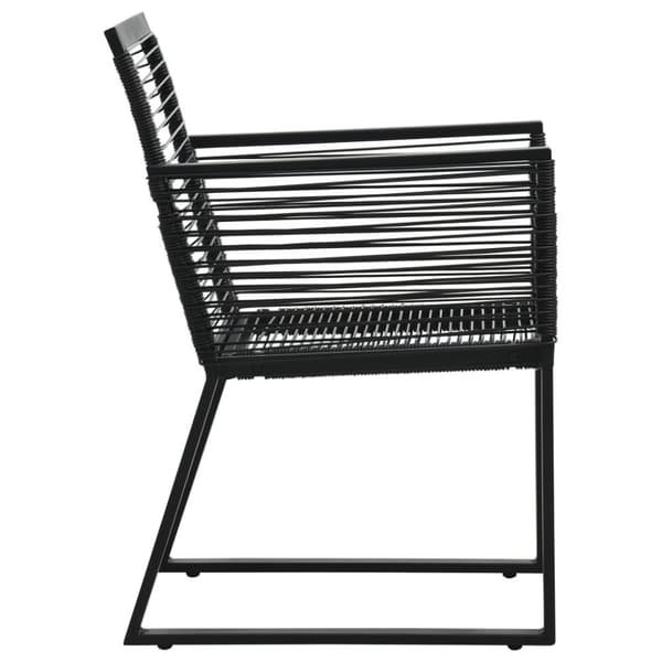 vidaXL udendørs spisebordssæt 5 dele PVC-rattan sort