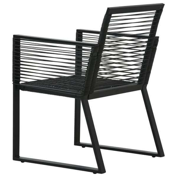 vidaXL udendørs spisebordssæt 5 dele PVC-rattan sort
