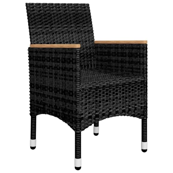 vidaXL bistrosæt 3 dele polyrattan og akacietræ sort