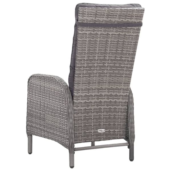 vidaXL spisebordssæt til haven 9 dele polyrattan og glas grå