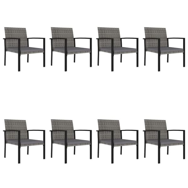 vidaXL Hagespisegruppe 9 deler polyrotting grå