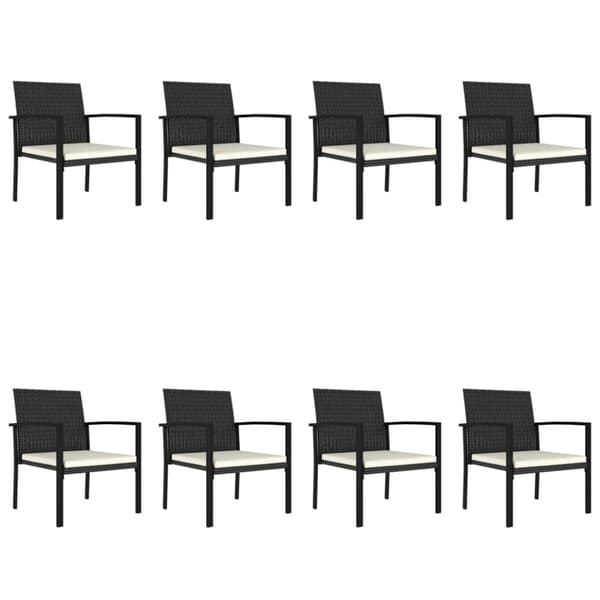 vidaXL Hagespisegruppe 9 deler polyrotting svart