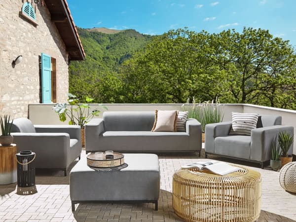 Loungesæt Grå Sort 5 Personers Moderne Sofasæt Udendørs Nonwood Vedligeholdelsesfri Havemøbler Quickdry Skum Vandtætte Hynder til Have