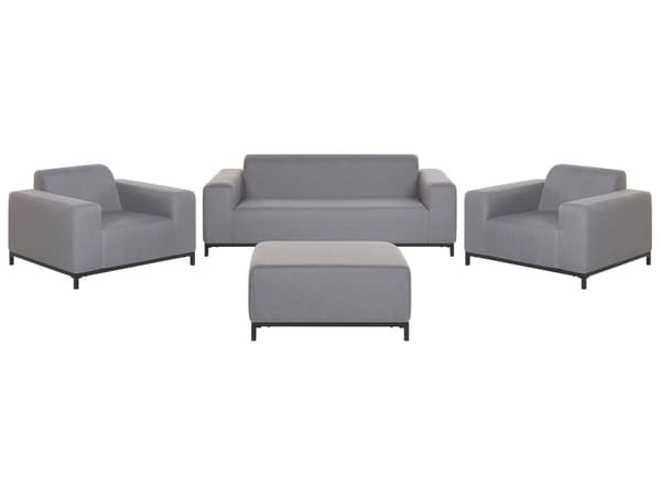 Loungesæt Grå Sort 5 Personers Moderne Sofasæt Udendørs Nonwood Vedligeholdelsesfri Havemøbler Quickdry Skum Vandtætte Hynder til Have