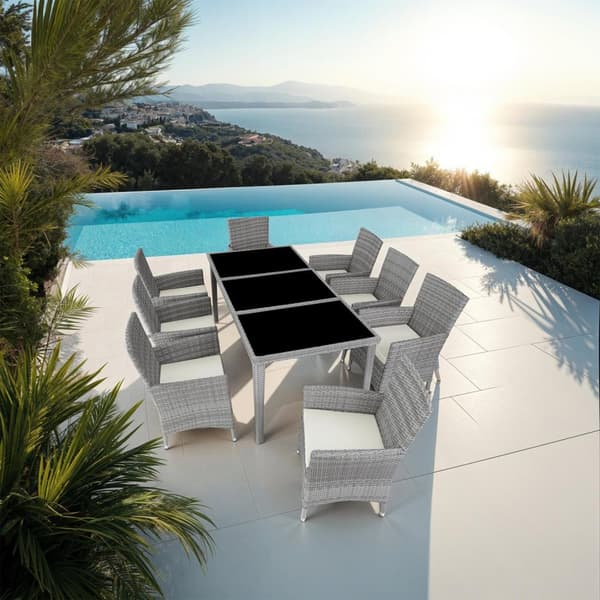 Polyrattan loungesæt Menorca - lysegrå