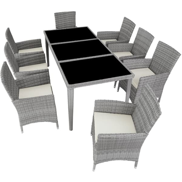 Polyrattan loungesæt Menorca - lysegrå