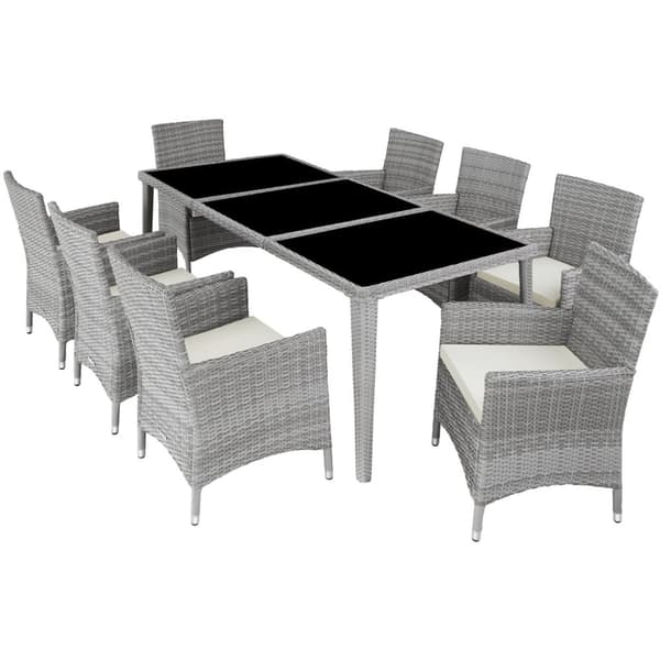 Polyrattan loungesæt Menorca - lysegrå