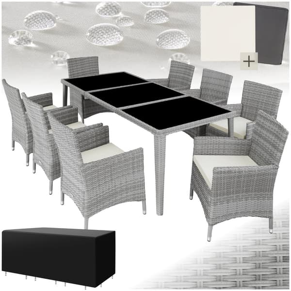 Polyrattan loungesæt Menorca - lysegrå