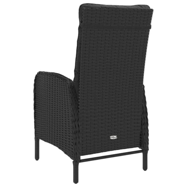 vidaXL Matgrupp för trädgården 9 delar konstrotting och glas svart