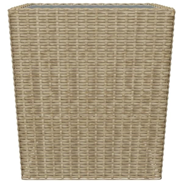 vidaXL Bistrosett 3 deler polyrotting og herdet glass beige
