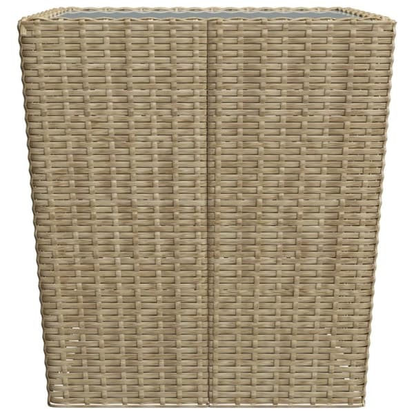 vidaXL Bistrosett 3 deler polyrotting og herdet glass beige