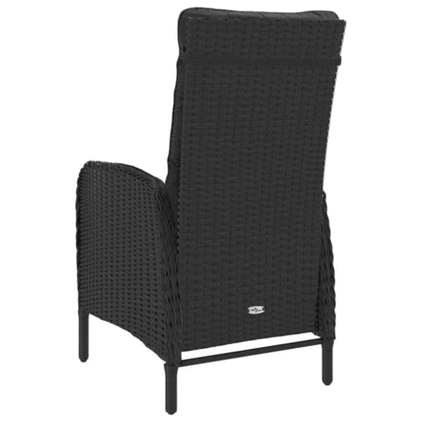 vidaXL Caféset för trädgården 3 delar konstrotting och glas svart