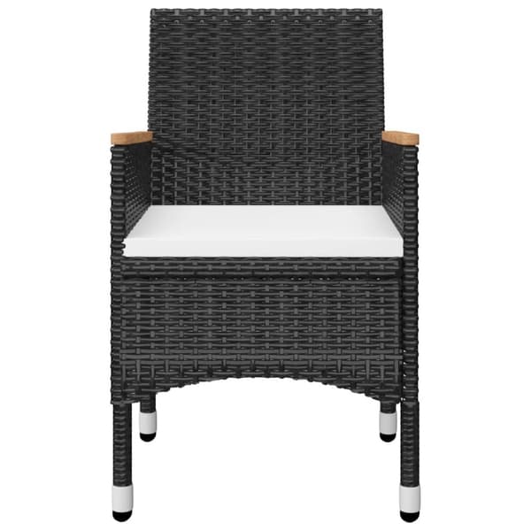 vidaXL Hagebistrosett 3 deler polyrotting og herdet glass svart