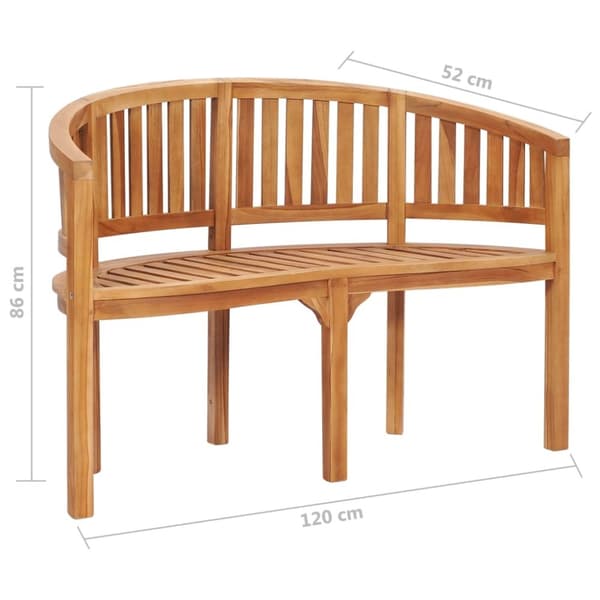 vidaXL Bananformet hagesofagruppe 3 deler heltre teak
