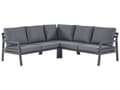 Miniatyrbild 4 av 11: Utomhus Hörnsoffa Trädgårdsmöbelset Mörkgrå Aluminum Svart with Soffbord Polyester Dynor 5-sits Modulär