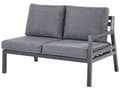 Miniatyrbild 7 av 11: Utomhus Hörnsoffa Trädgårdsmöbelset Mörkgrå Aluminum Svart with Soffbord Polyester Dynor 5-sits Modulär