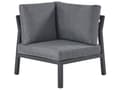 Miniatyrbild 9 av 11: Utomhus Hörnsoffa Trädgårdsmöbelset Mörkgrå Aluminum Svart with Soffbord Polyester Dynor 5-sits Modulär