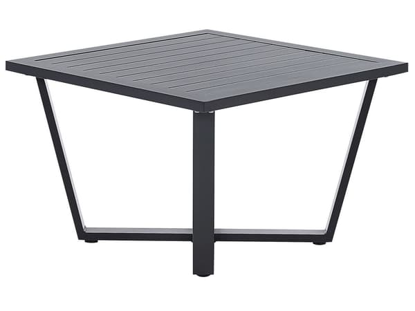 Utomhus Hörnsoffa Trädgårdsmöbelset Mörkgrå Aluminum Svart with Soffbord Polyester Dynor 5-sits Modulär
