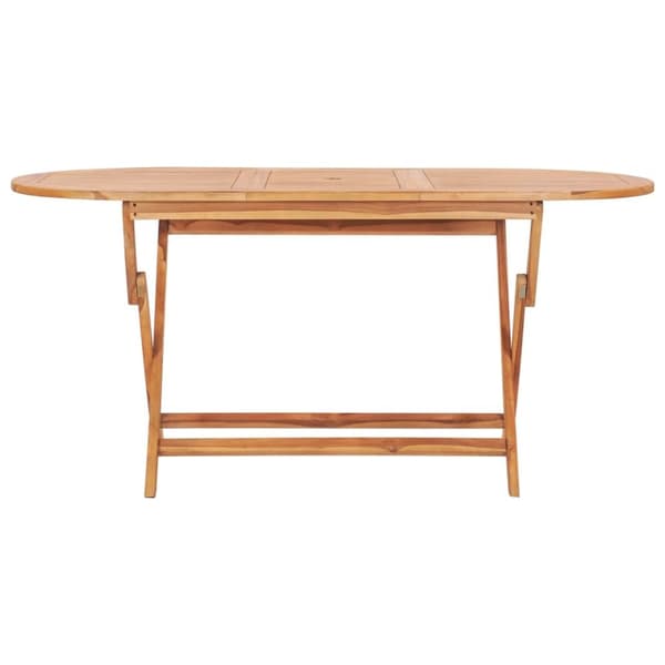 vidaXL Utendørs spisestue sammenleggbar 9 deler heltre teak