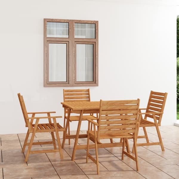 vidaXL Matgrupp för trädgården 5 delar akaciaträ