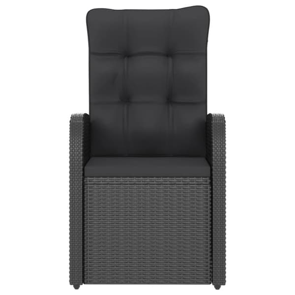 vidaXL udendørs spisebordssæt 7 dele med hynder polyrattan sort