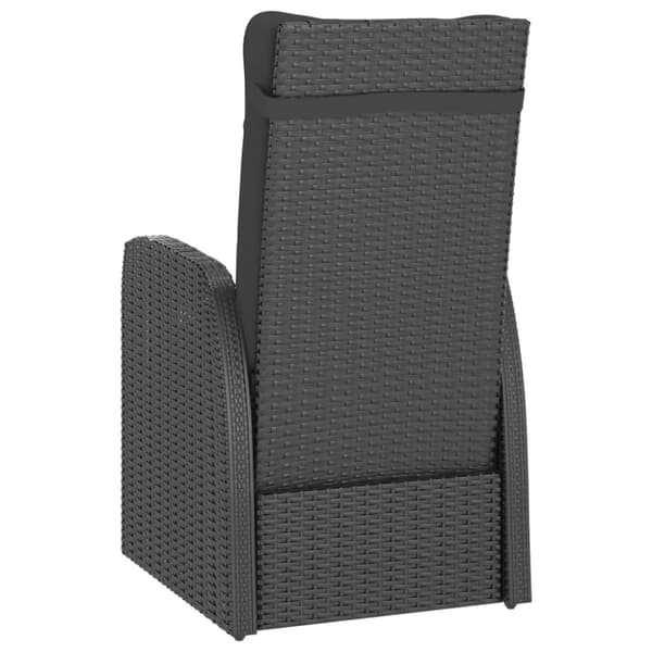 vidaXL udendørs spisebordssæt 7 dele med hynder polyrattan sort