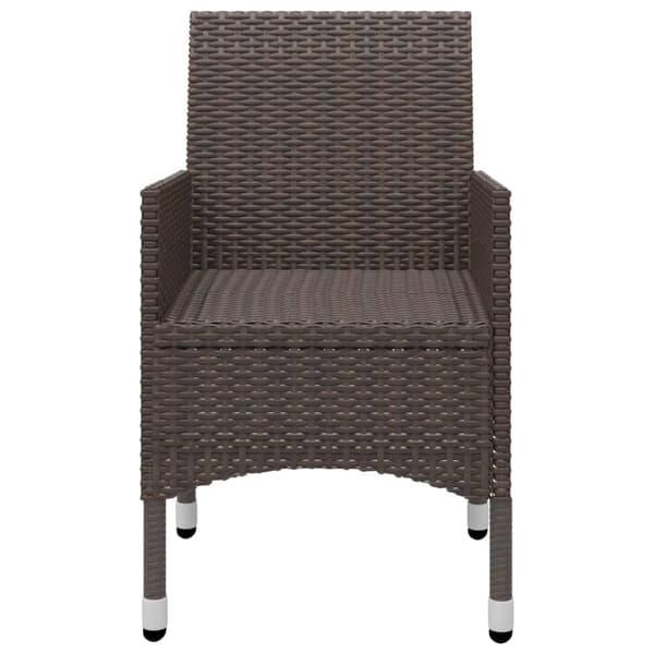vidaXL Hagebistrosett 3 deler polyrotting og herdet glass brun