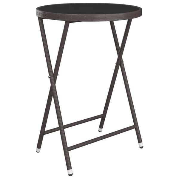 vidaXL Hagebistrosett 3 deler polyrotting og herdet glass brun