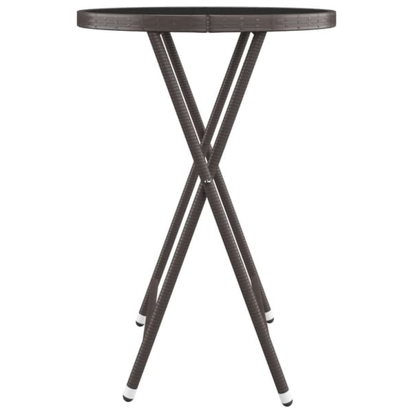 vidaXL Hagebistrosett 3 deler polyrotting og herdet glass brun