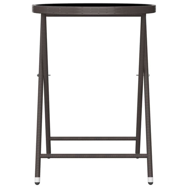 vidaXL Hagebistrosett 3 deler polyrotting og herdet glass brun