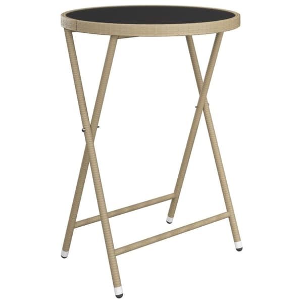 vidaXL Hagebistrosett 3 deler polyrotting og herdet glass beige