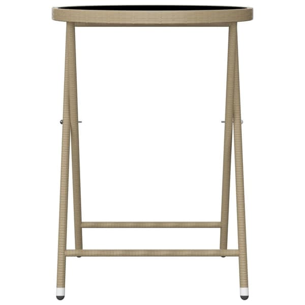 vidaXL Hagebistrosett 3 deler polyrotting og herdet glass beige