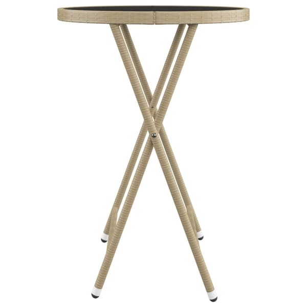 vidaXL Hagebistrosett 3 deler polyrotting og herdet glass beige