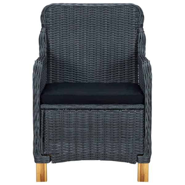 vidaXL loungesæt til haven 3 dele med hynder polyrattan mørkegrå