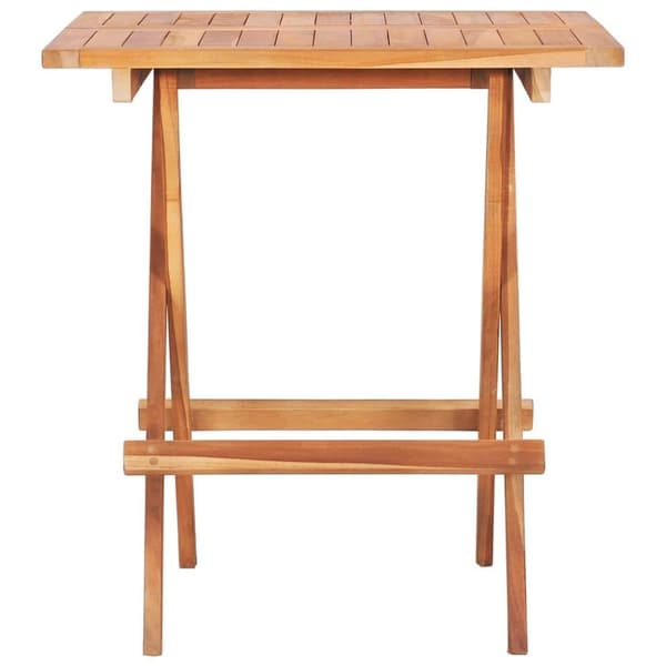 vidaXL Caféset 3 delar med vinröda dynor massiv teak