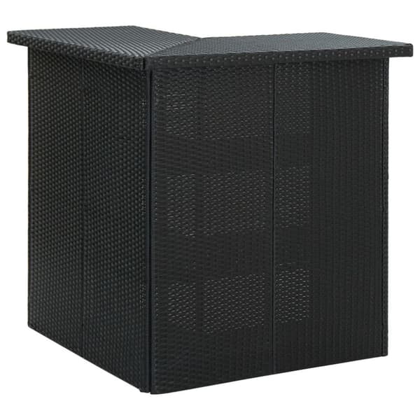 vidaXL havebarsæt 4 dele med hynder polyrattan sort