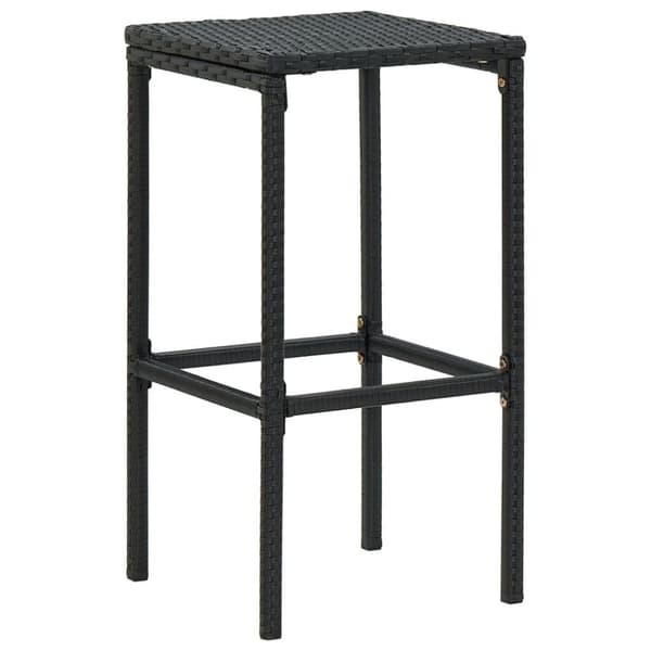 vidaXL havebarsæt 4 dele med hynder polyrattan sort