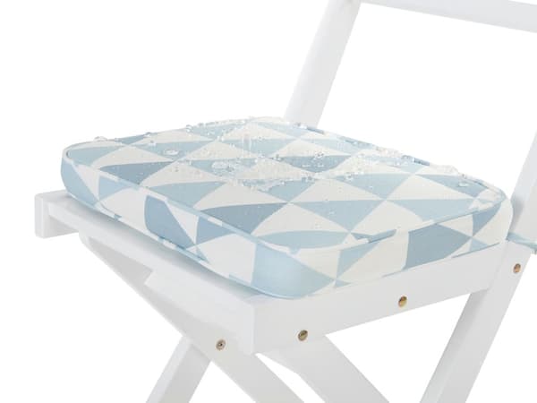 Cafesæt Hvid Akacietræ 60 x 60 x 75 cm Små Klapstole Sammenklappeligt Klapbord til Altan Terrasse Have med Hynder Fold ud Funktion Udendørs