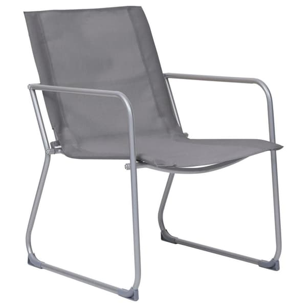 vidaXL Loungegrupp för trädgården 4 delar tyg & stål grå