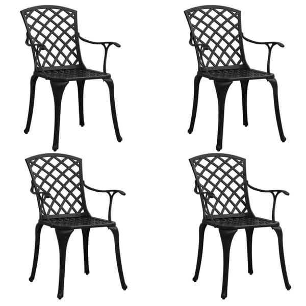 vidaXL Bistrosett 5 deler støpt aluminium svart