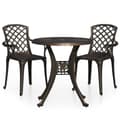 Miniatyrbilde 2 av 11: vidaXL Bistrosett 3 deler støpt aluminium bronse