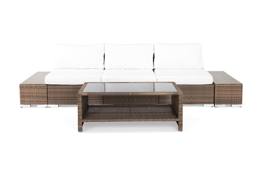 BAHAMAS Loungesoffa 3-sits + Bord Hylla + 2 Sidobord Sand