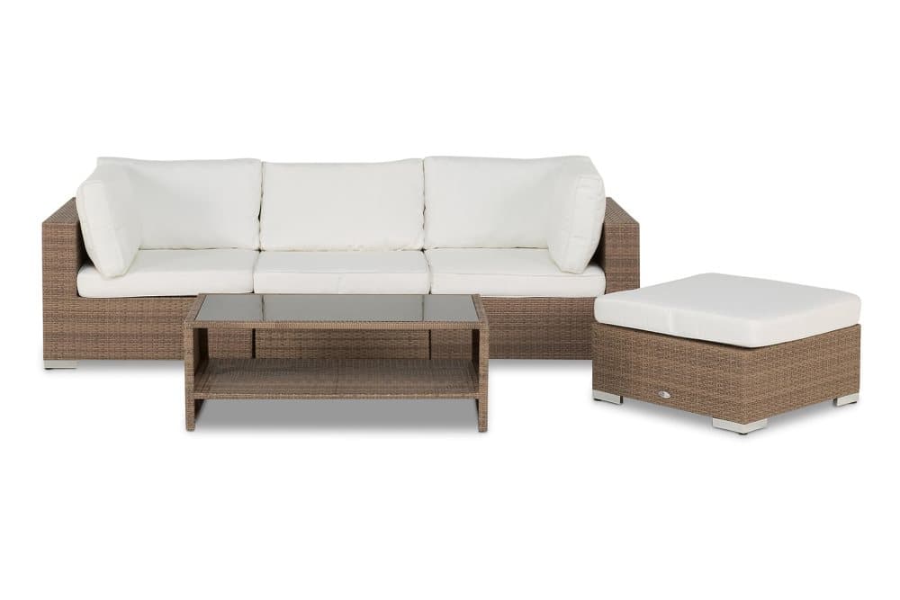 BAHAMAS Loungegrupp Small + Bord Hylla + Divan Sand