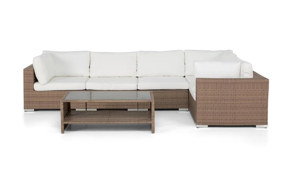 BAHAMAS Loungegrupp Medium + Bord Hylla Sand