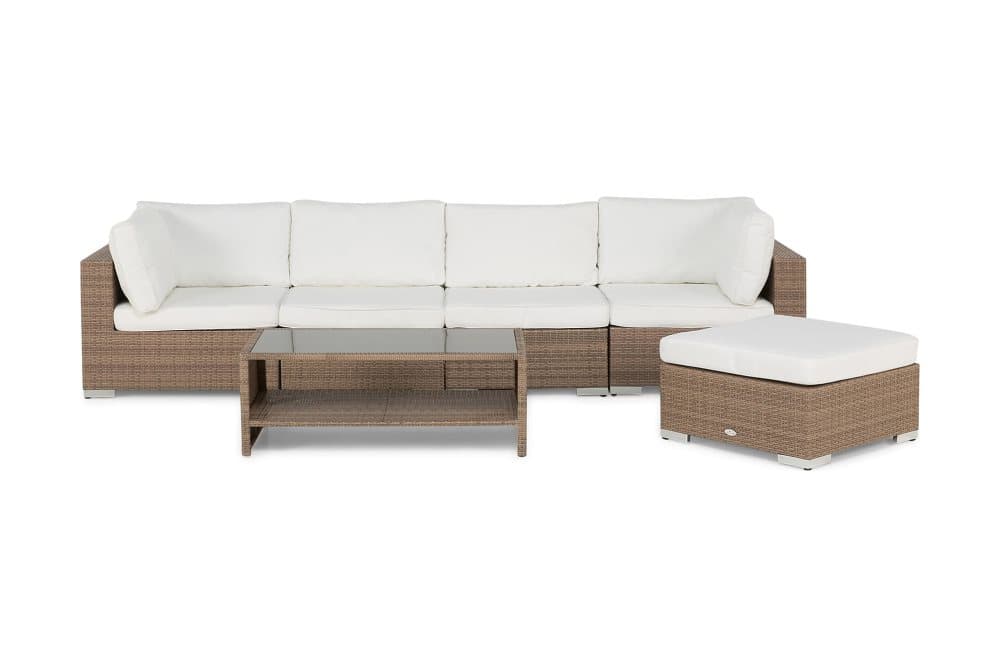 BAHAMAS Loungegrupp Medium + Bord Hylla + Divan Sand