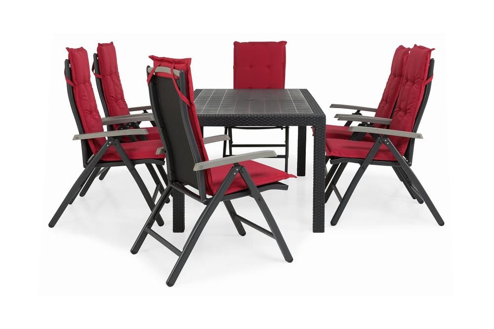 MELODY Bord 160 Antracit + 6 MONACO Stol Svart