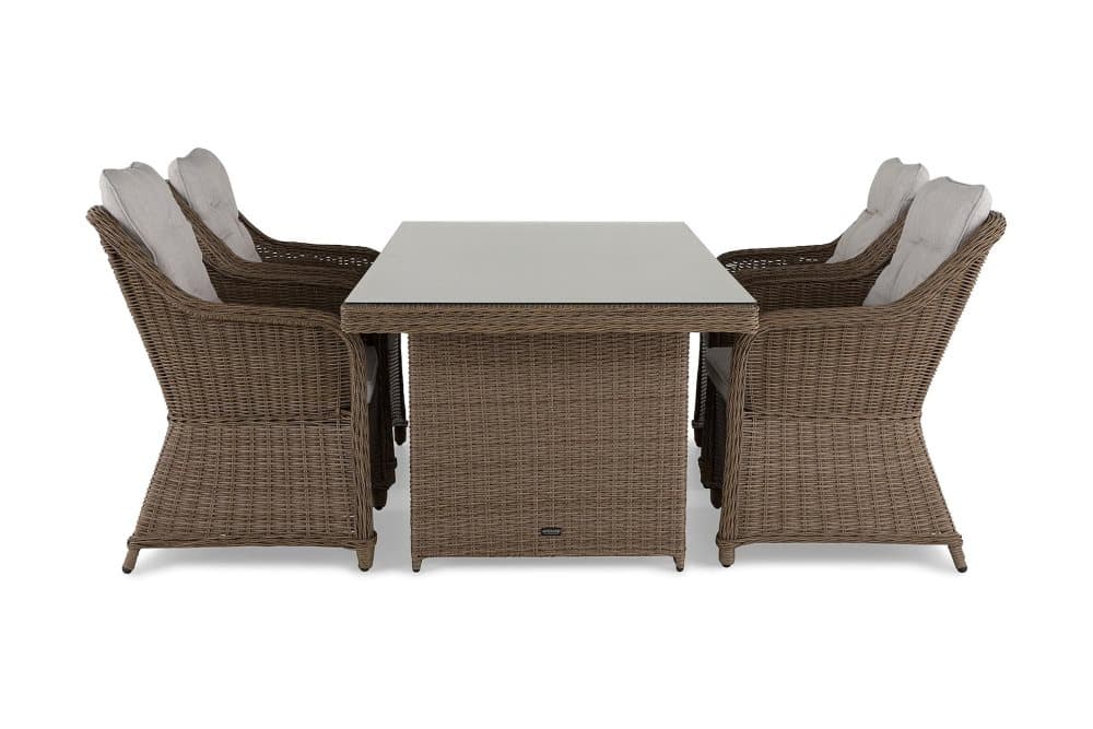 MARCUS Bord 200 + 4 Fåtöljer m Dyna Natur